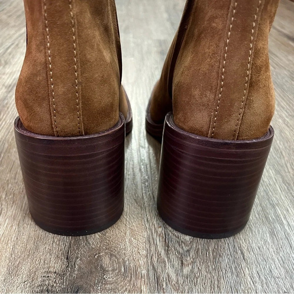 Loeffler Randall Suede Blakely Heeled Boots-Brown-Women’s size 9-Block Heel-NEW - Picture 6 of 13